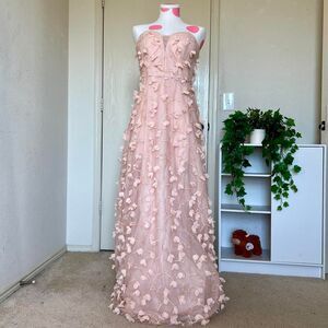 Pink Floral Prom Dress